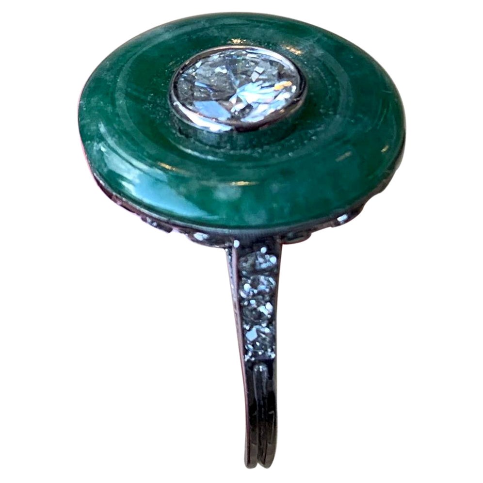 Art Deco Carved Jade Ring For Sale at 1stDibs jade carved ring
