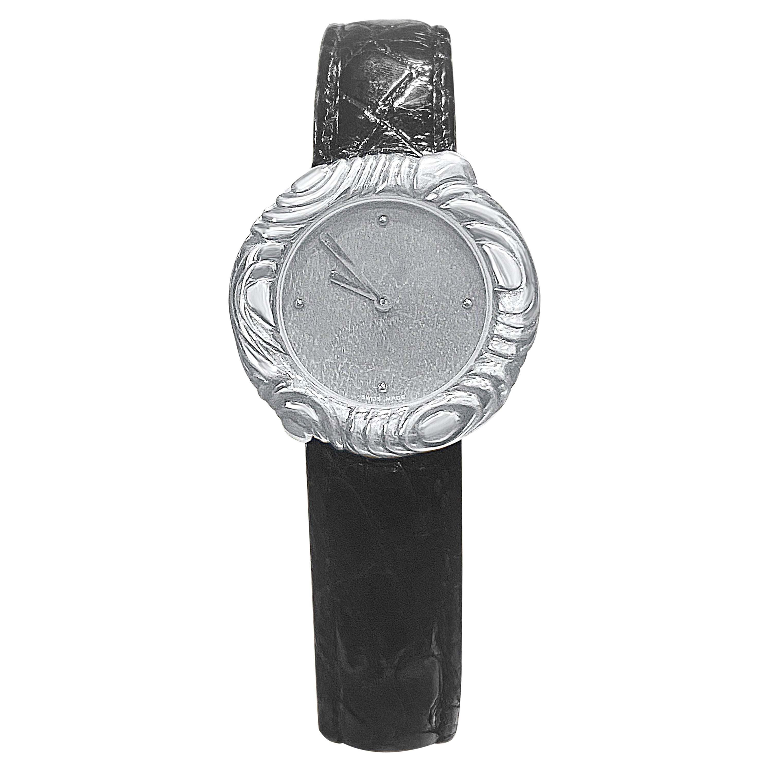 "Angela Cummings" Ballon-Style 925 Sterling Silver Women's Wristwatch For Sale