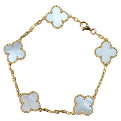 Van Cleef & Arpels Alhambra Perlmutt-Armband mit 5 Motiven im Vintage-Stil