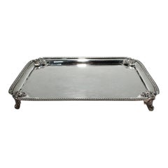 Vintage English George II Sterling Silver Rectangular Salver by R & S Hennell