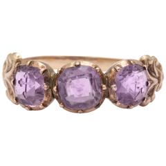 Divine Amethyst Gold Faith Hope and Charity Ring