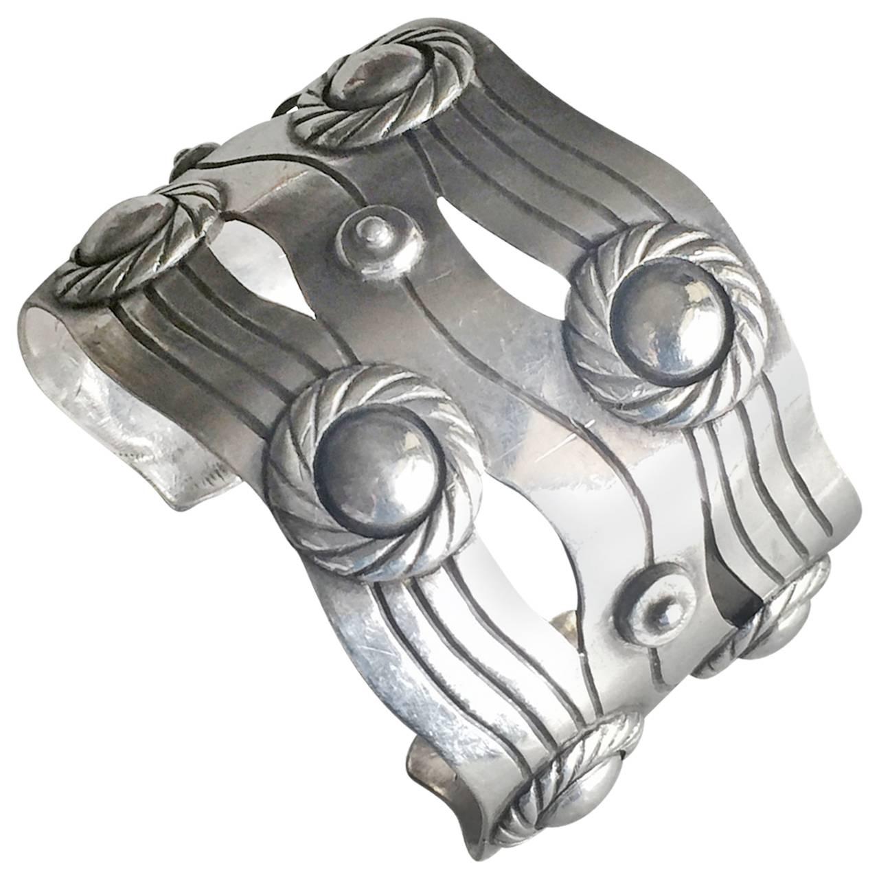 William Spratling 980 Silver River of Life Cuff Bracelet