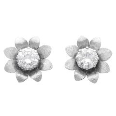 Vintage 2.53 Carat Diamonds and White Gold Earrings