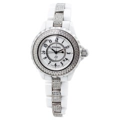 Used Chanel J12 White Ceramic Lady Diamonds Watch