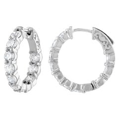 Diana M. 4.10 Carat Inside Out Diamond Hoop Earrings, 0.20 Carat Each