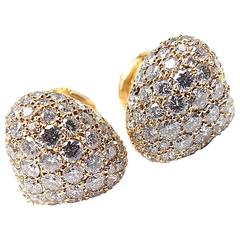 Chopard Pushkin Pave Diamond Gold Earrings