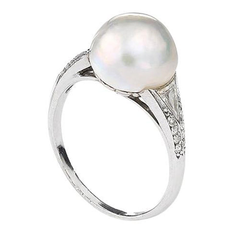 Real Pearl Diamond Ring For Sale