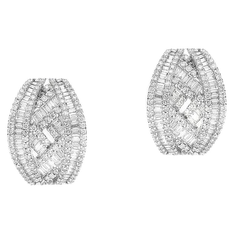 Diamond White Gold Earrings For Sale