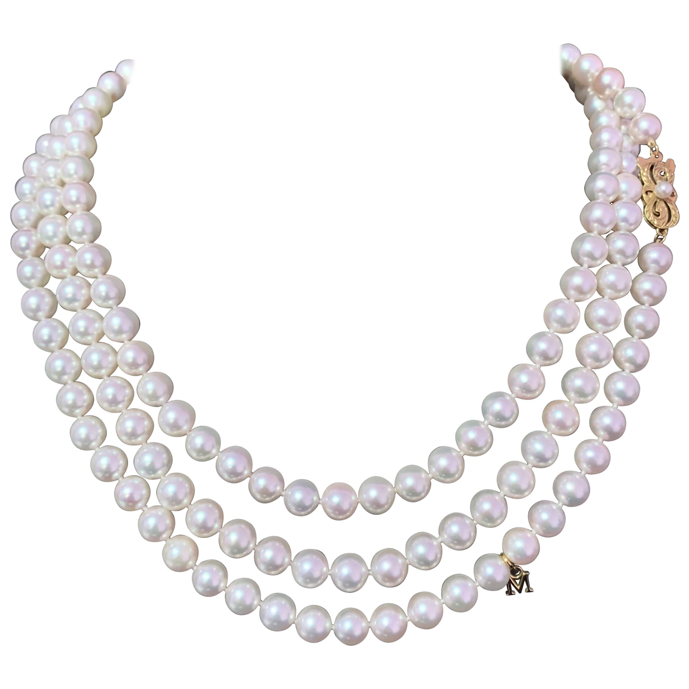 AA 18'' 5MM-9MM White Slice  Freshwater Pearl Tower Necklace