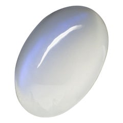 Pierre de lune Adularia cabochon ovale 21,0 carats blanc bleuté Pure Magic Valentine cadeau