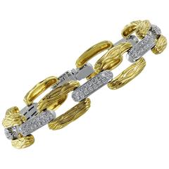 Open Link Diamond Gold Bracelet