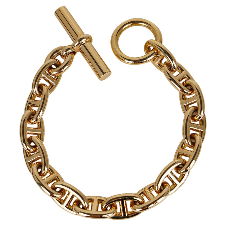 Hermes Chaine d'Ancre Bracelet Medium Model 18k Yellow Gold For Sale at  1stDibs | hermes gold bracelet, chaine d'ancre bracelet, medium model,  hermes link