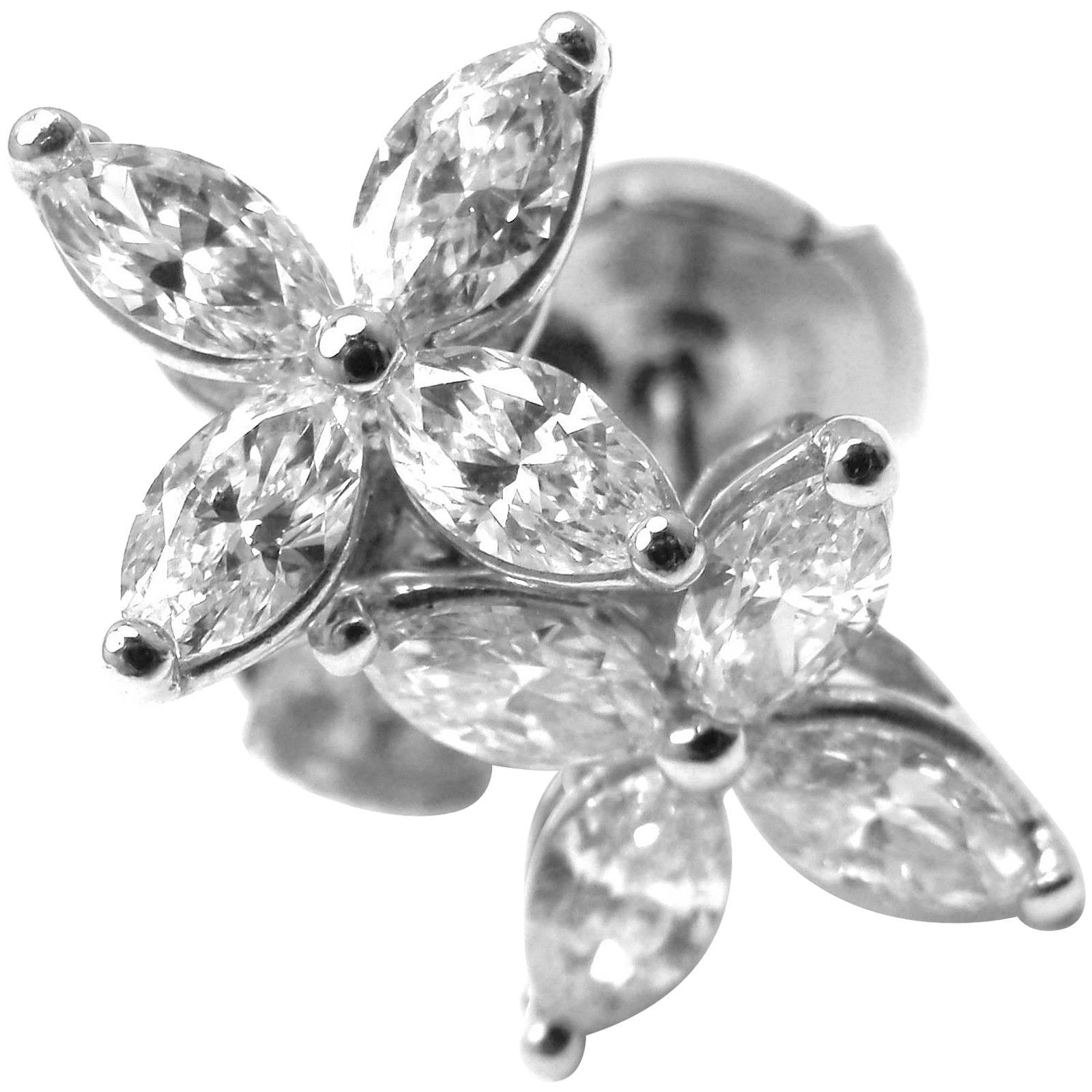 Tiffany & Co. Victoria .92 Carat Diamond Platinum Medium Size Earrings