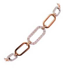 Two-Tone Diamond and Gold Paper Clip Bracelet