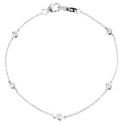 0.30 Carats 5 Stations Bracelet Diamond by the Yard 14 Karat White Gold