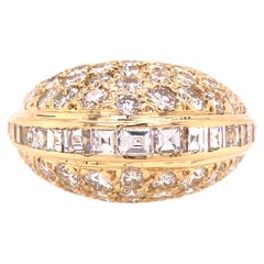 18K Diamond Dome Ring Yellow Gold