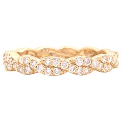 14K Diamond Twist Band Yellow Gold