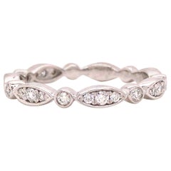 14K Diamond Marquise and Round Shape Band White Gold