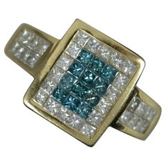 Sophia Fiori 1.00ct Blue Diamond 14ct Gold Cluster Ring