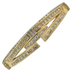 3 carat Natural Round Diamond adjustable Stretch bracelet signed Speidel