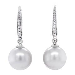 Imperial Jewels 18ct White Gold Pearl and Diamond Earrings