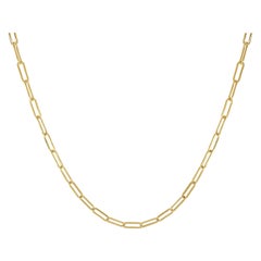 14 Karat Yellow Gold Link Paperclip Chain Link Necklace