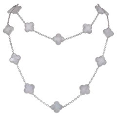 Van Cleef & Arpels White Gold Vintage Alhambra Necklace VCARF48800