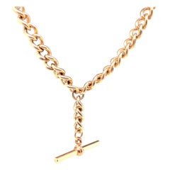 Victorian T Bar Chain 9 Karat Yellow Gold Necklace