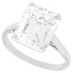 Vintage 5.33 Carat Diamond and Platinum Solitaire Ring
