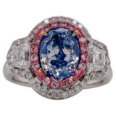 Emilio Jewelry GIA Certified 2.00 Carat Fancy Bluish Green Diamond Ring