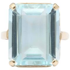 Retro Aquamarine Gold Ring