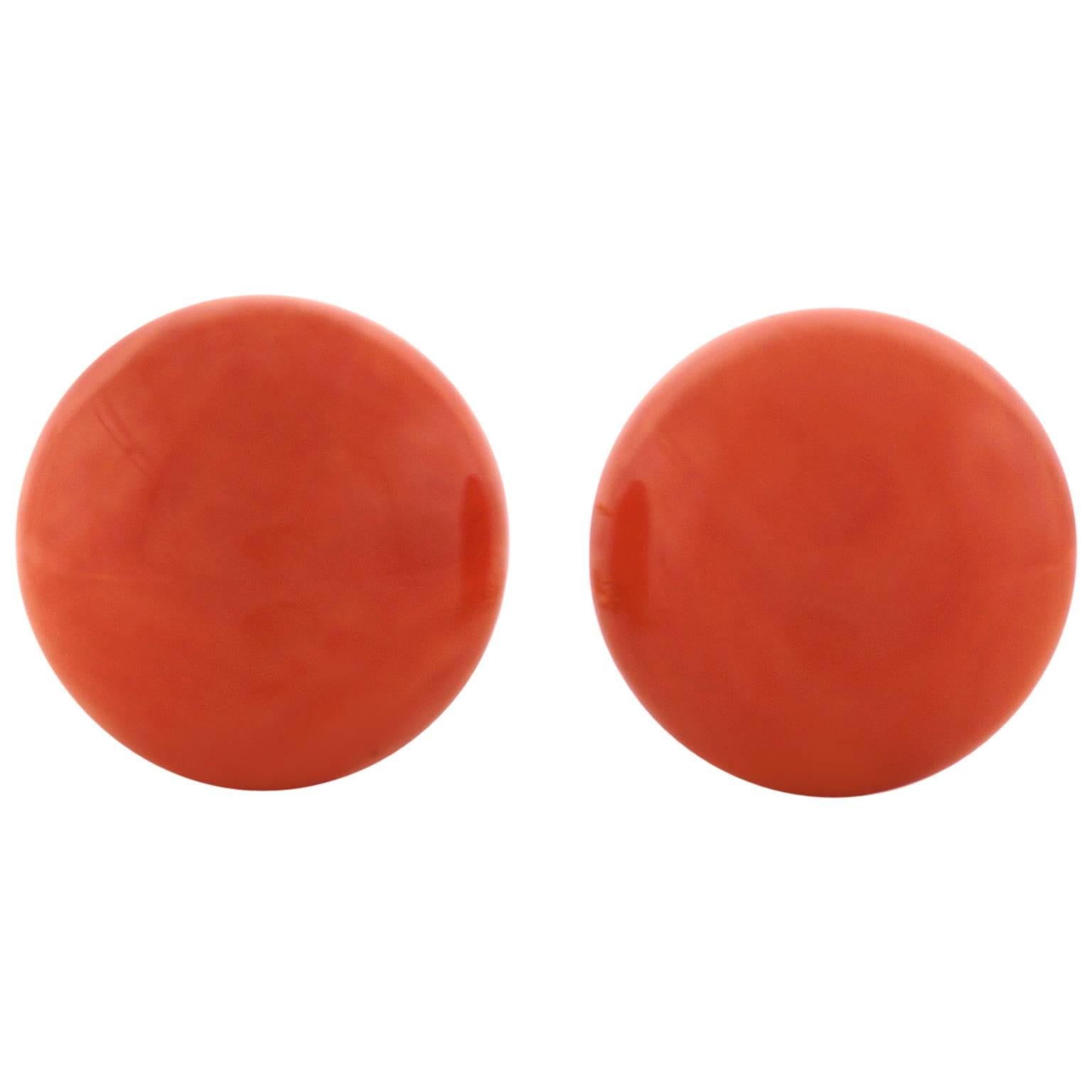 Tiffany & Co. Natural Coral Earrings in Gold GIA Report