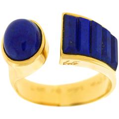 Erte Lapis Gold Ring