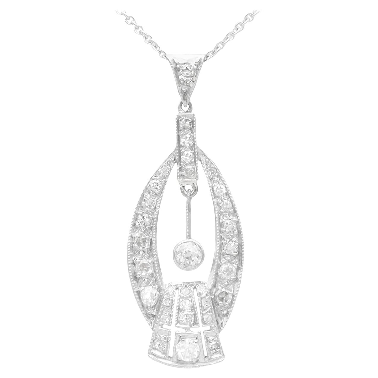 Art Deco 'Lighter than Air' Diamond Pendant For Sale at 1stDibs