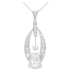 Ciondolo antico Art Deco con diamanti e platino