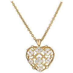 Van Cleef & Arpels Diamond Gold Heart Choker Necklace