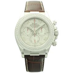 Rolex White Gold Diamond Daytona Meteorite Dial Wristwatch Ref 116589RBR with 