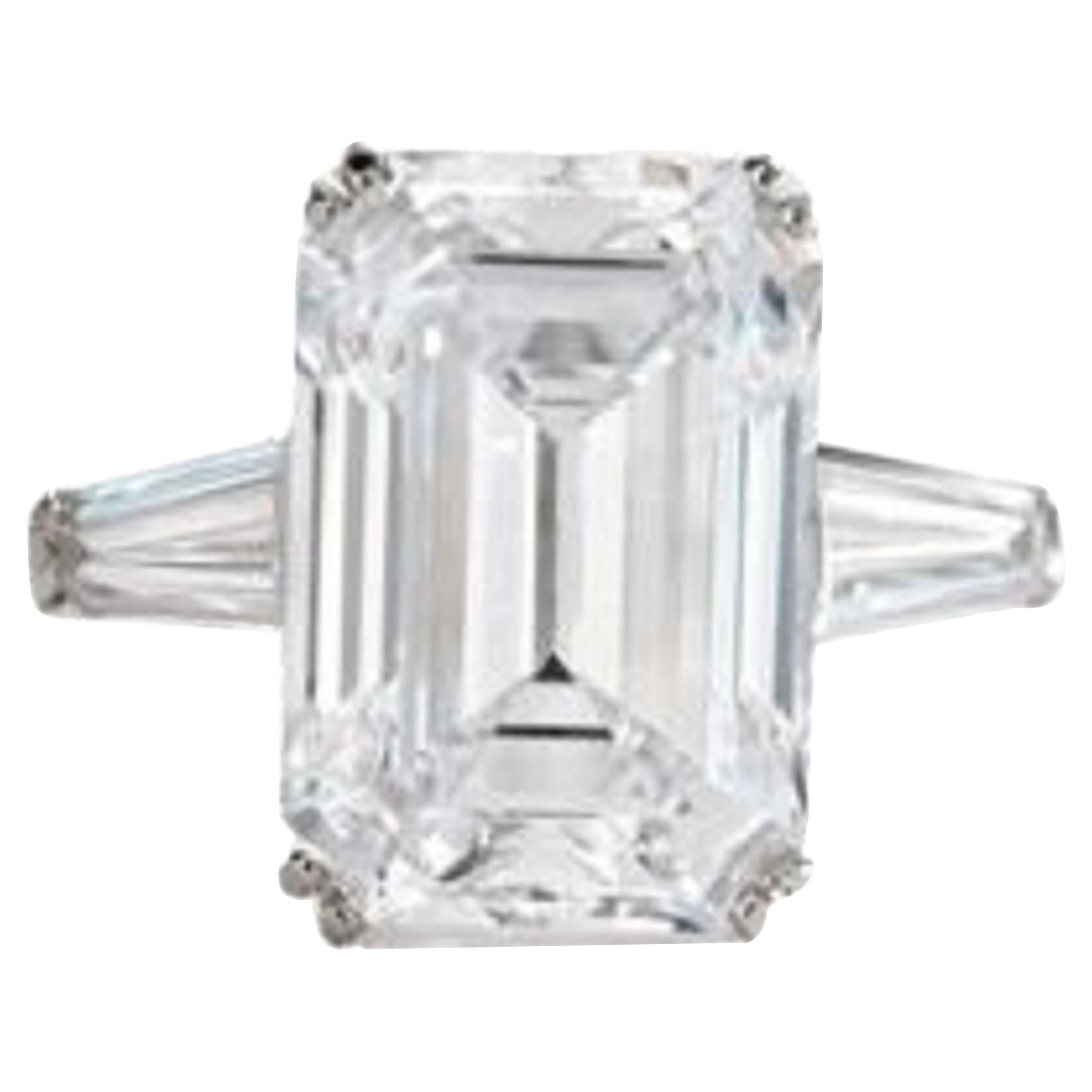 GIA Certified 3.51 Carat Emerald Cut Diamond Ring