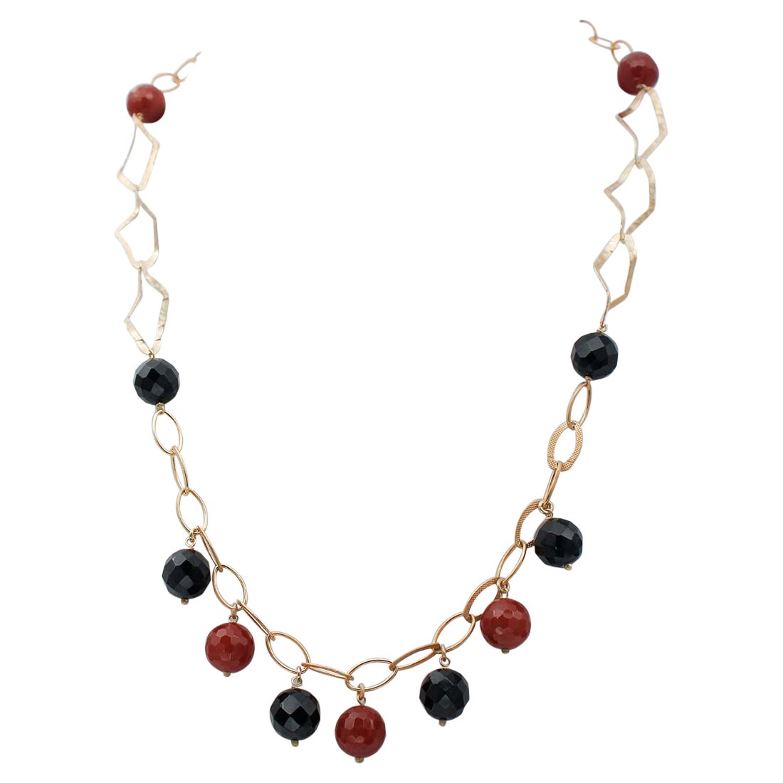 Onyx, Carnelian, Retrò Necklace For Sale