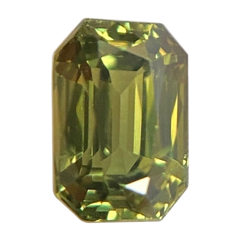 FINE 1.12ct Green UNTREATED Australian Sapphire Octagon Cut 6.3x4.2mm Loose Gem