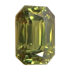 FINE 1.12ct Green UNTREATED Australian Sapphire Octagon Cut 6.3x4.2mm Loose Gem