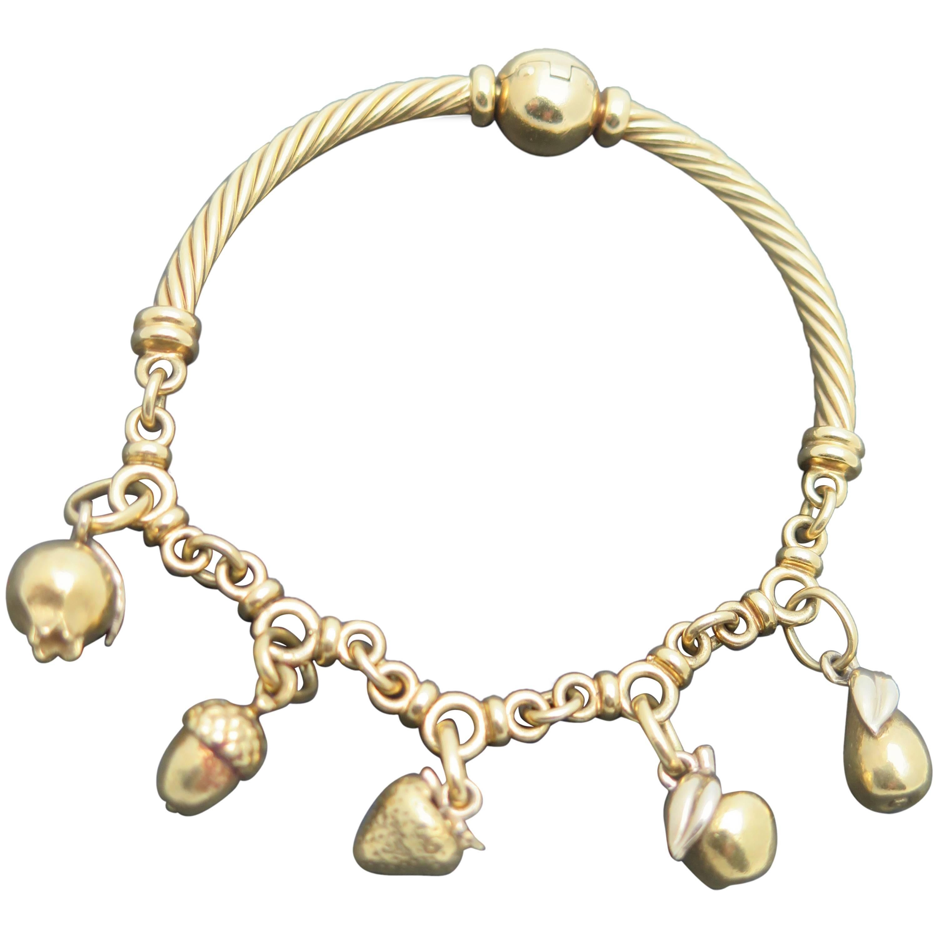 Pomellato Gold Fruit and Nut Charm Bracelet