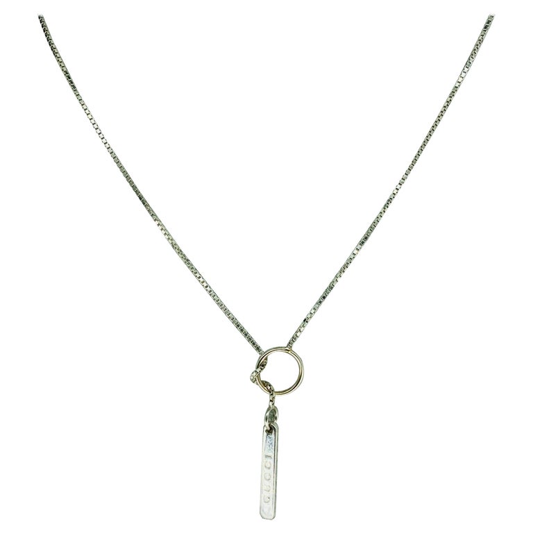 Gucci Drop Necklace 18k White Gold Italy For Sale at 1stDibs