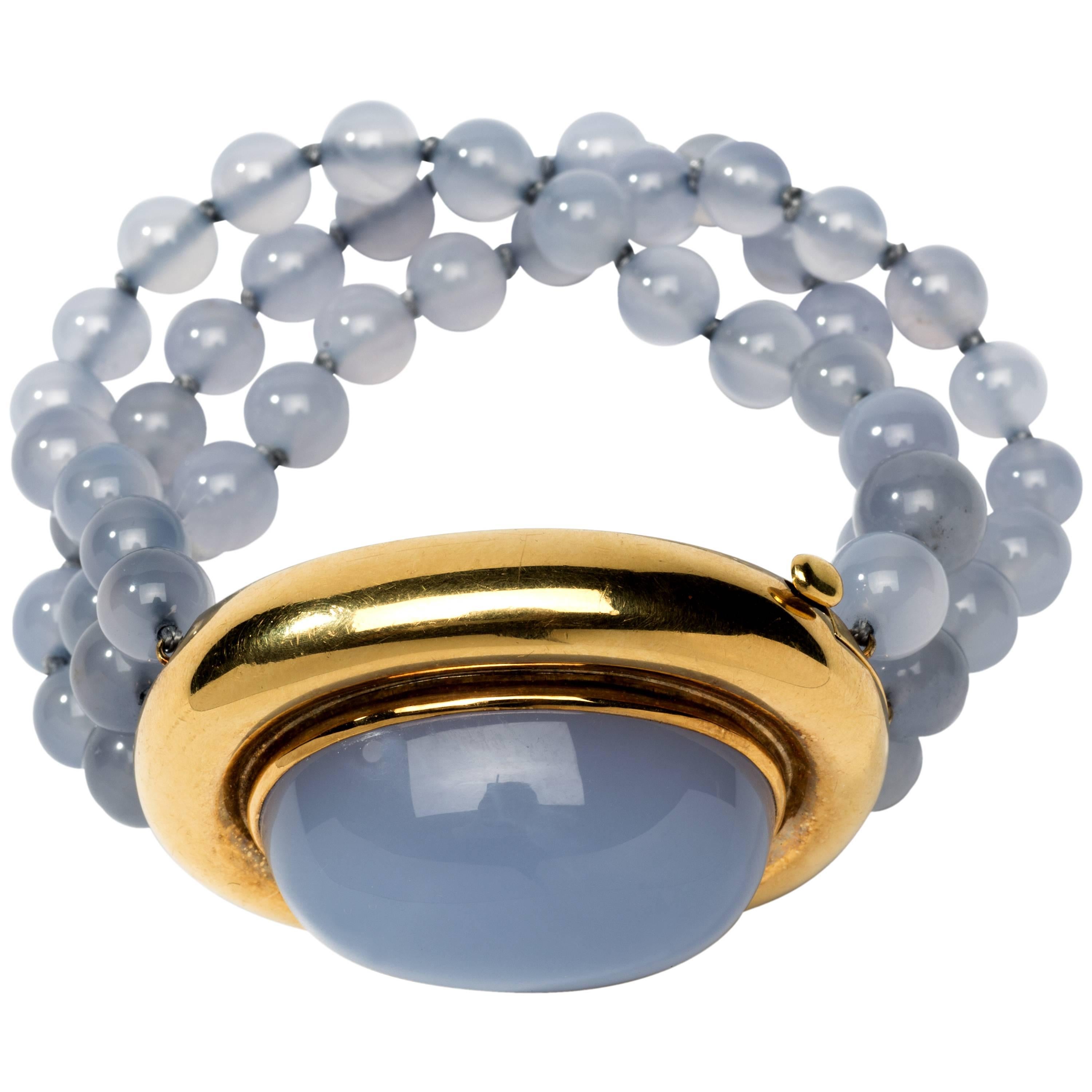 1981 Tiffany & Co. Paloma Picasso Chalcedony Gold Bracelet