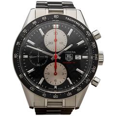 Tag Heuer Stainless Steel Carrera Chronograph Automatic Wristwatch Ref CV201T