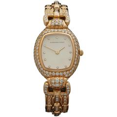 Vintage Audemars Piguet Lady's Yellow Gold Factory Diamonds Quartz Wristwatch