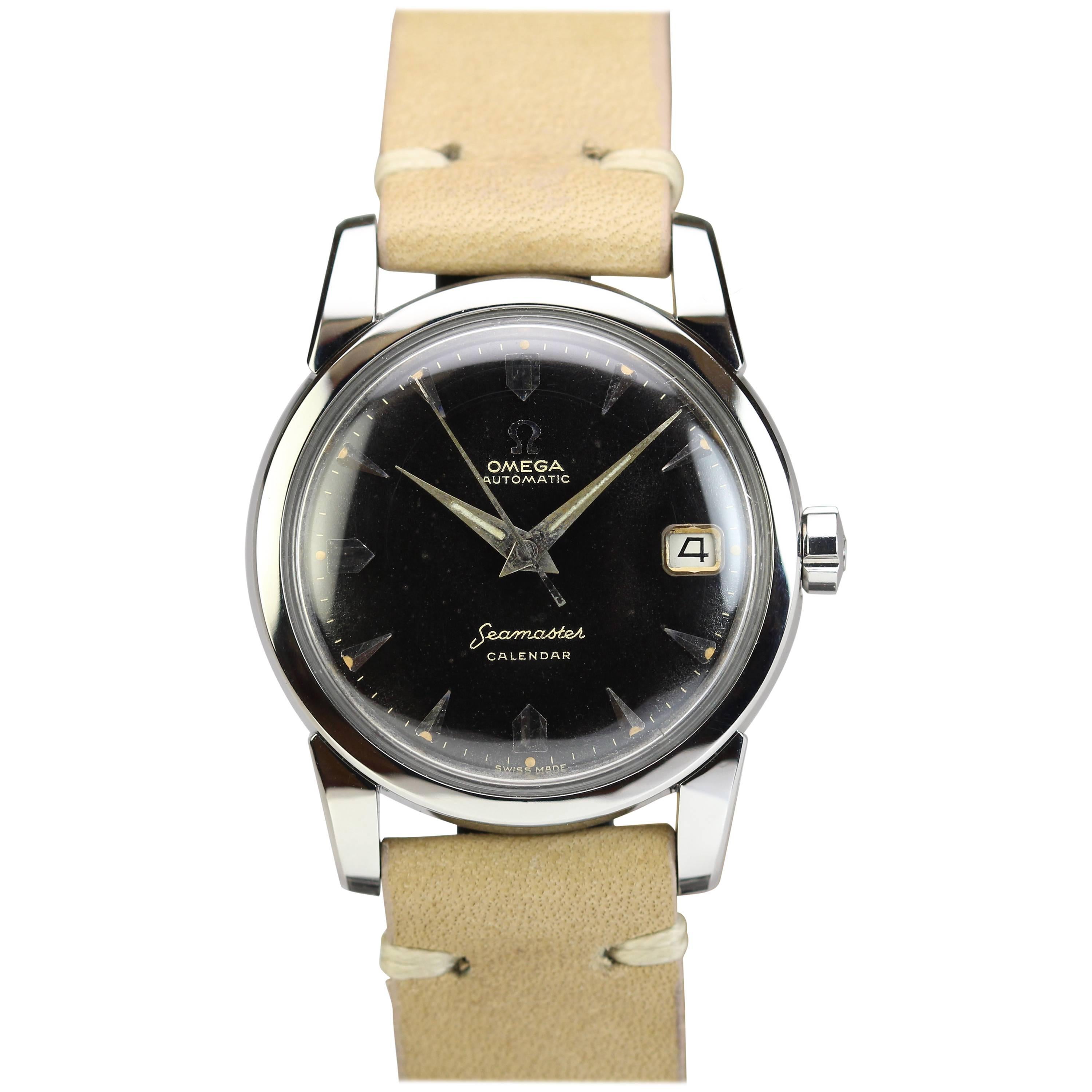 Omega Stainless Steel Seamaster Calendar Wristwatch