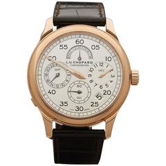 L.U. Chopard Rose Gold Regulator GMT Automatic Wristwatch Ref 161971-5001