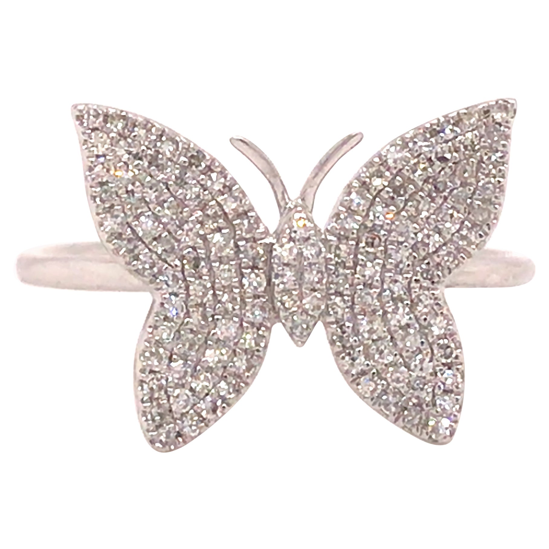 White Gold Diamond Butterfly Ring For Sale at 1stDibs calla cut