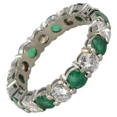 Emerald Diamond Gold Eternity Ring 10